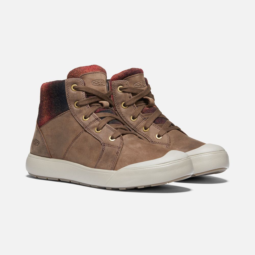 Bottes de Baskets Keen Femme Marron | Elena Mid | QCKZJ-2951